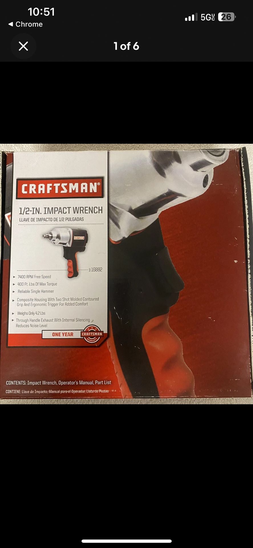 Craftsman 1/2” Impact Wrench Model