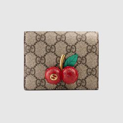 Gucci GG Supreme Canvas Cherry card case wallet 02USGG