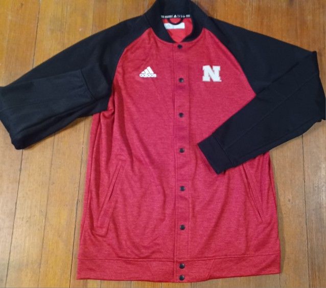 Men's Size Large Tall Nebraska Cornhuskers Jacket Coat Adidas