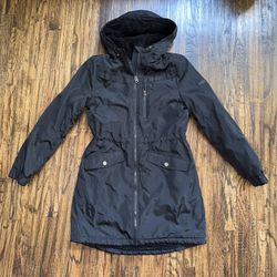 Lucky Brand Black Hooded Nylon Parka Jacket Women’s Size Small
