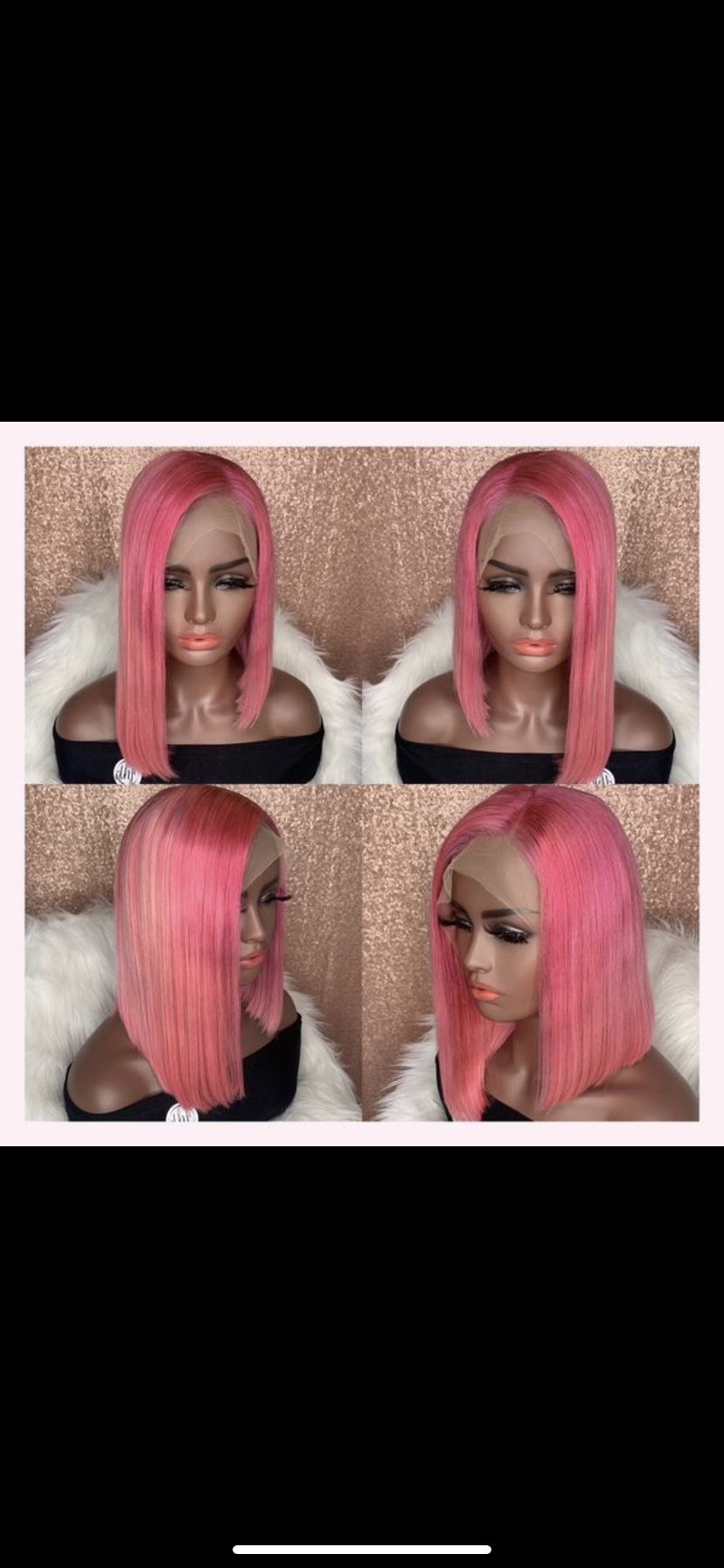 Pink Bob Wig 13*4 Frontal 