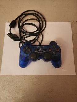 PS2 Transparent Blue Controller 