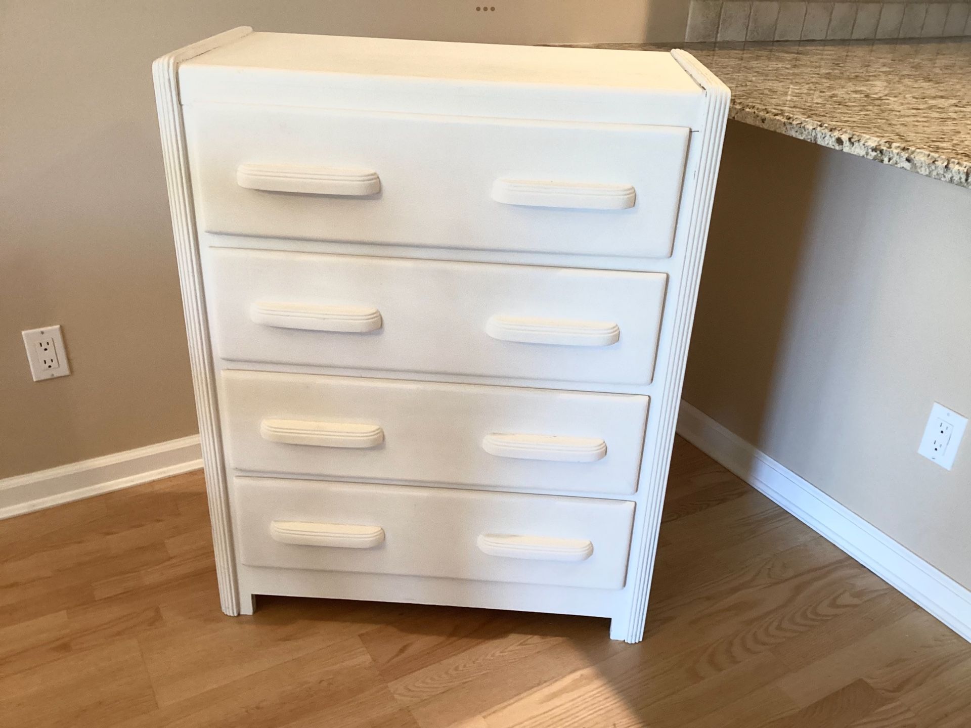 Preowned 1950s Chest Of Drawers Painted White Cabinet Dresser All Wood