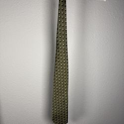 Giorgio Armani Silk Tie Olive Green Gold Geometric Made in Italy