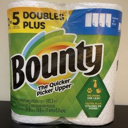 Bounty Paper Towel Rolls, White - 2 Count