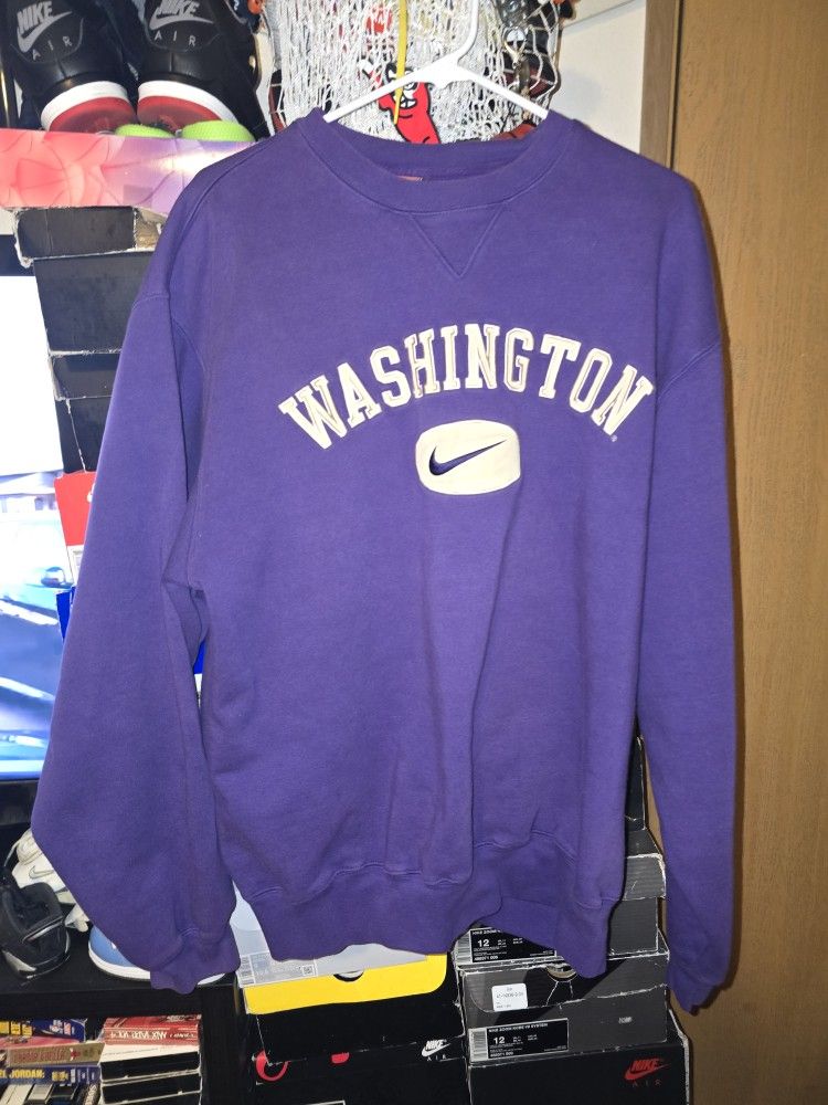 Vintage 90s Nike Center Swoosh Washington Huskies Sweatshirt Sz Large