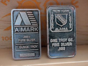 silver .999 bars 1oz. each Oxford/amark Vintage
