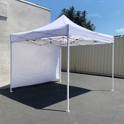 (New in Box) $109 Heavy-Duty Ez Popup Canopy 10 x 10 FT with (1 Sidewall, Carry Bag)