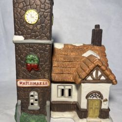 Dickens Collectibles Porcelain Watchmaker Lighted House Light Missing With Box