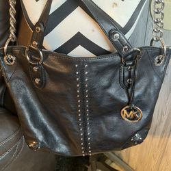MK Black Leather Bag