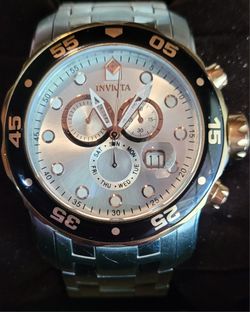 Invicta 80037 Men's Pro Diver Chronograph Silver Dial Stainless Steel Watch