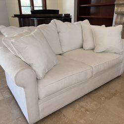 Beautiful Room & Board White Suede Couch 