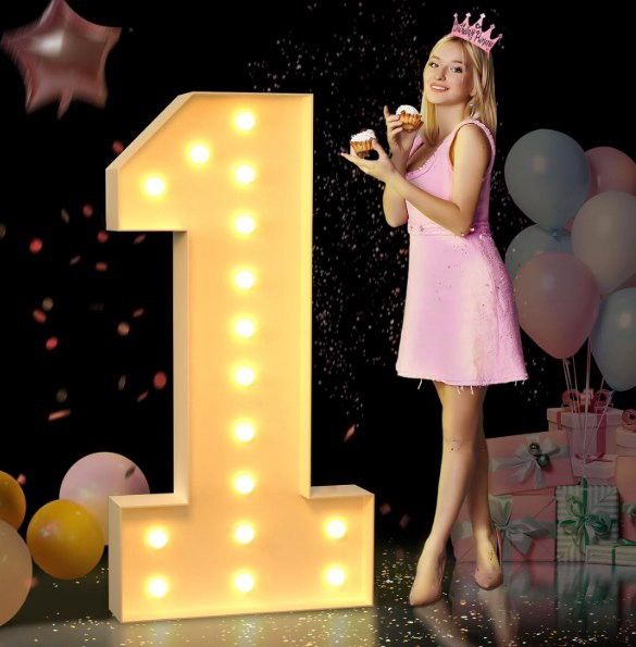 5ft. Light-Up Marquee Number 1