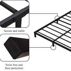 NEW 7 Inch Queen Bed Frame No Box Spring Need, Low Profile Metal Platform Bed Frame Queen Size, Heavy Duty Support Bedframes, Easy Assembly
