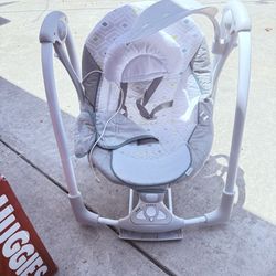 Ingenuity Convert Me 2-in-1 Portable Vibrating Baby Swing Nash, Infant, Gray