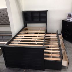 Twin  Trundled Bed Frame Solid Wood New In The Box 