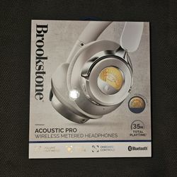 Brookstone Accoustic Pro Wireless Metered Headphones