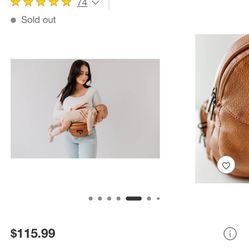 Brown Leather Baby Hip Carrier