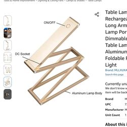 Portable Rechargeable Table Lamp