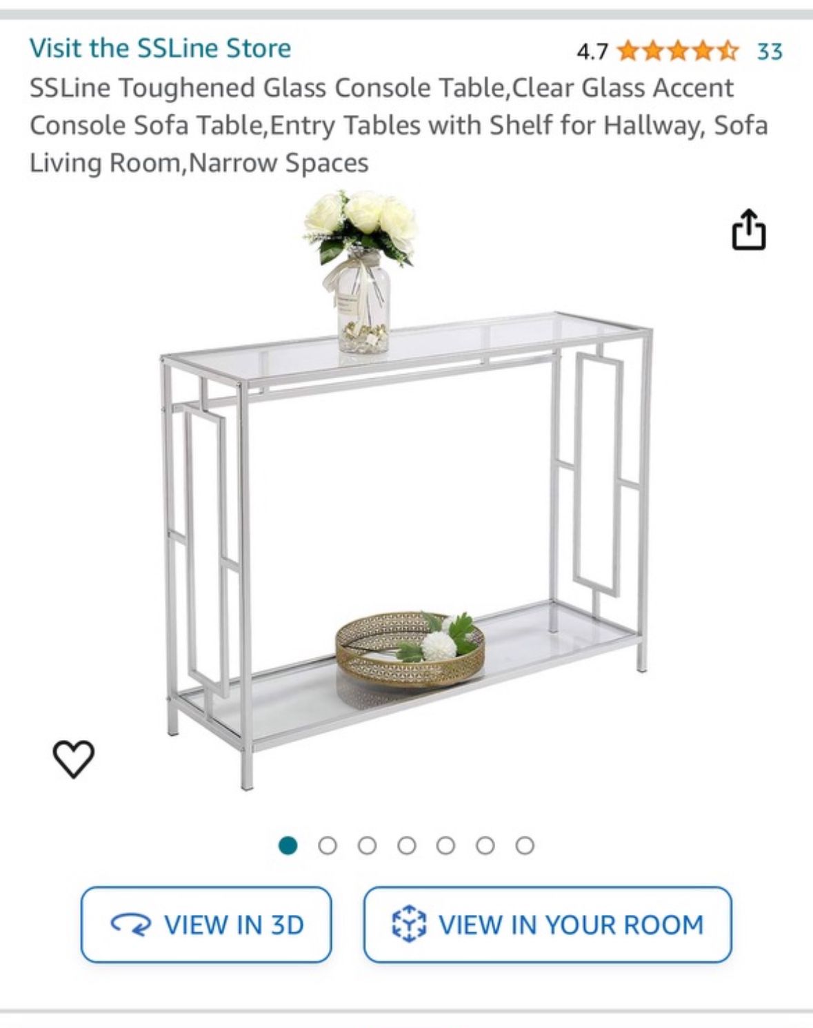 Glass Console Table NEW