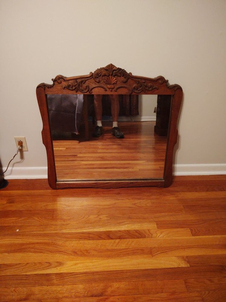 Antique Oak Mirror