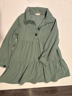 Sage Green Button-Up Dress 4T