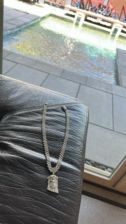 Solid Silver Moissinite Cuban Chain