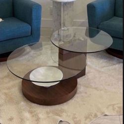 Modani Glass and Wood Coffee Table