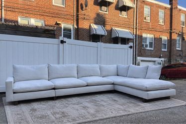 3 Piece West Elm Harmony Sectional with Bumper Chaise (Delivery Available)