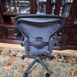 Herman Miller Remastered Aeron Size B Chair Fully Loaded With Adjustable Lumbar Support Height Newer Style Arm Adjustable. 