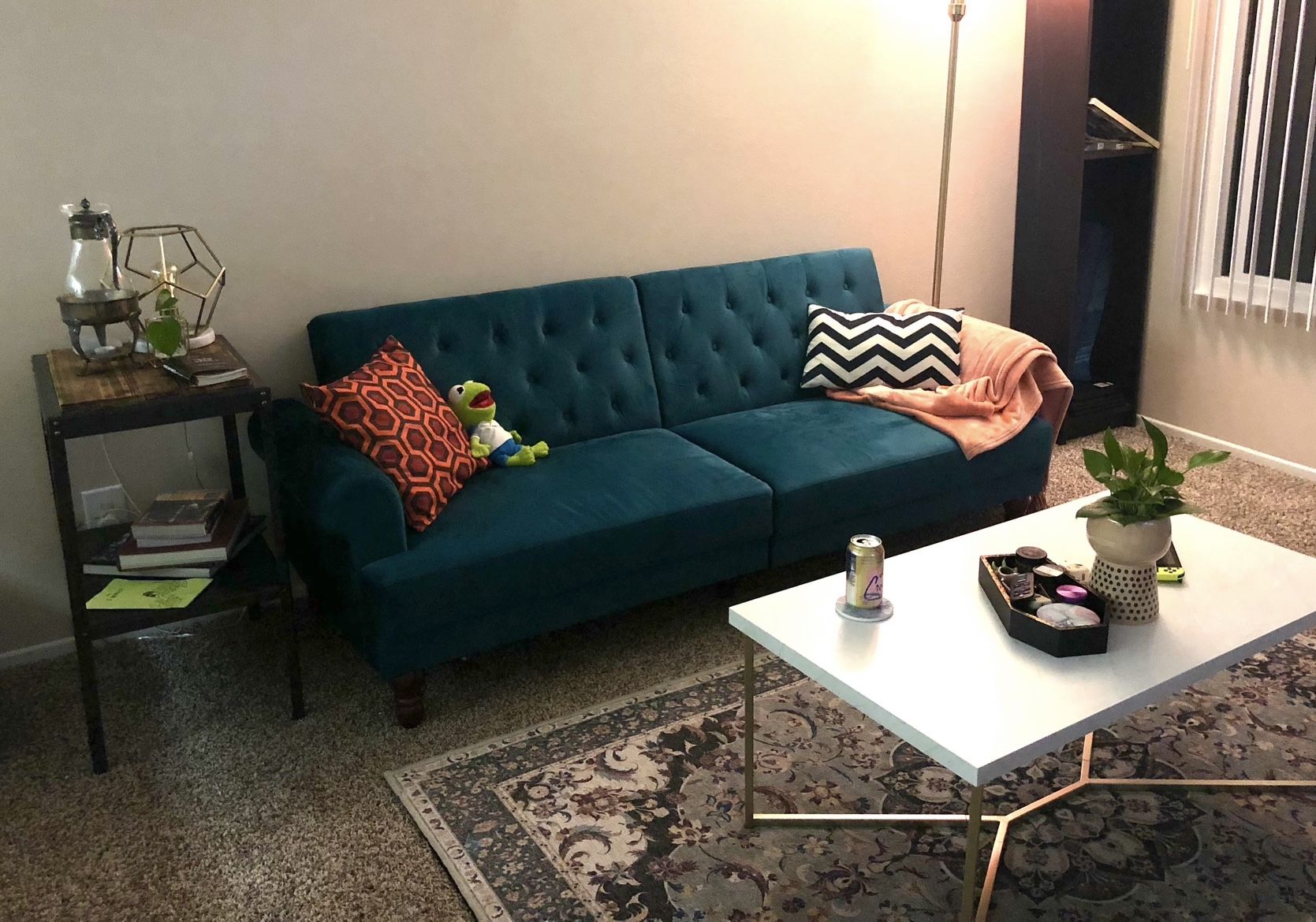 Novogratz Cassidy 83 Inch Green Futon Couch