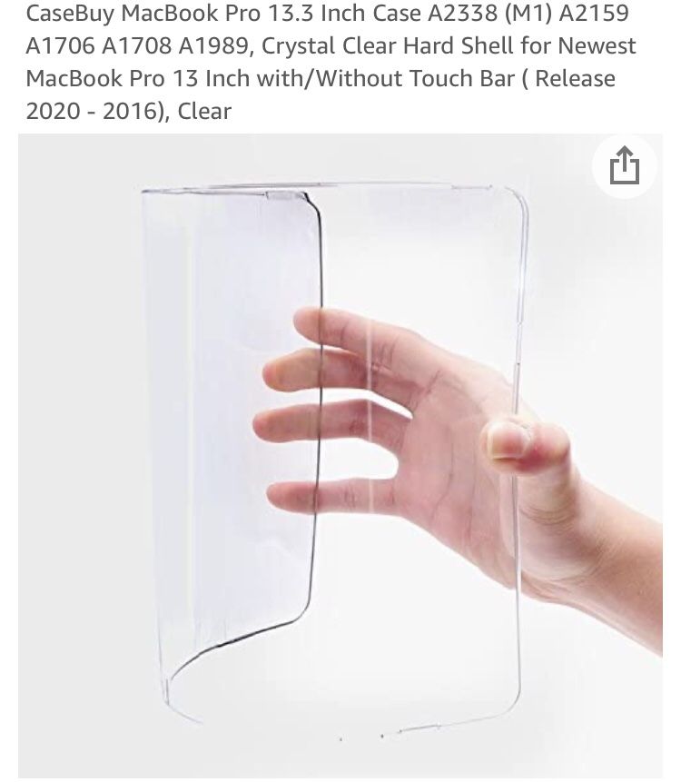$20 - Mac Pro 13.3 Clear Case 2020 Model