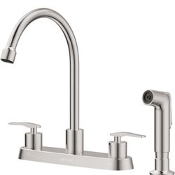 Kitchen Faucet with Side Sprayer Brushed Nickel