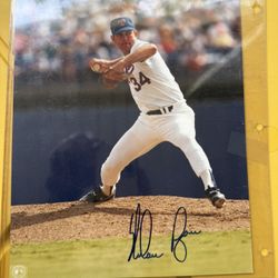 Nolan Ryan Signed Baseball Photo