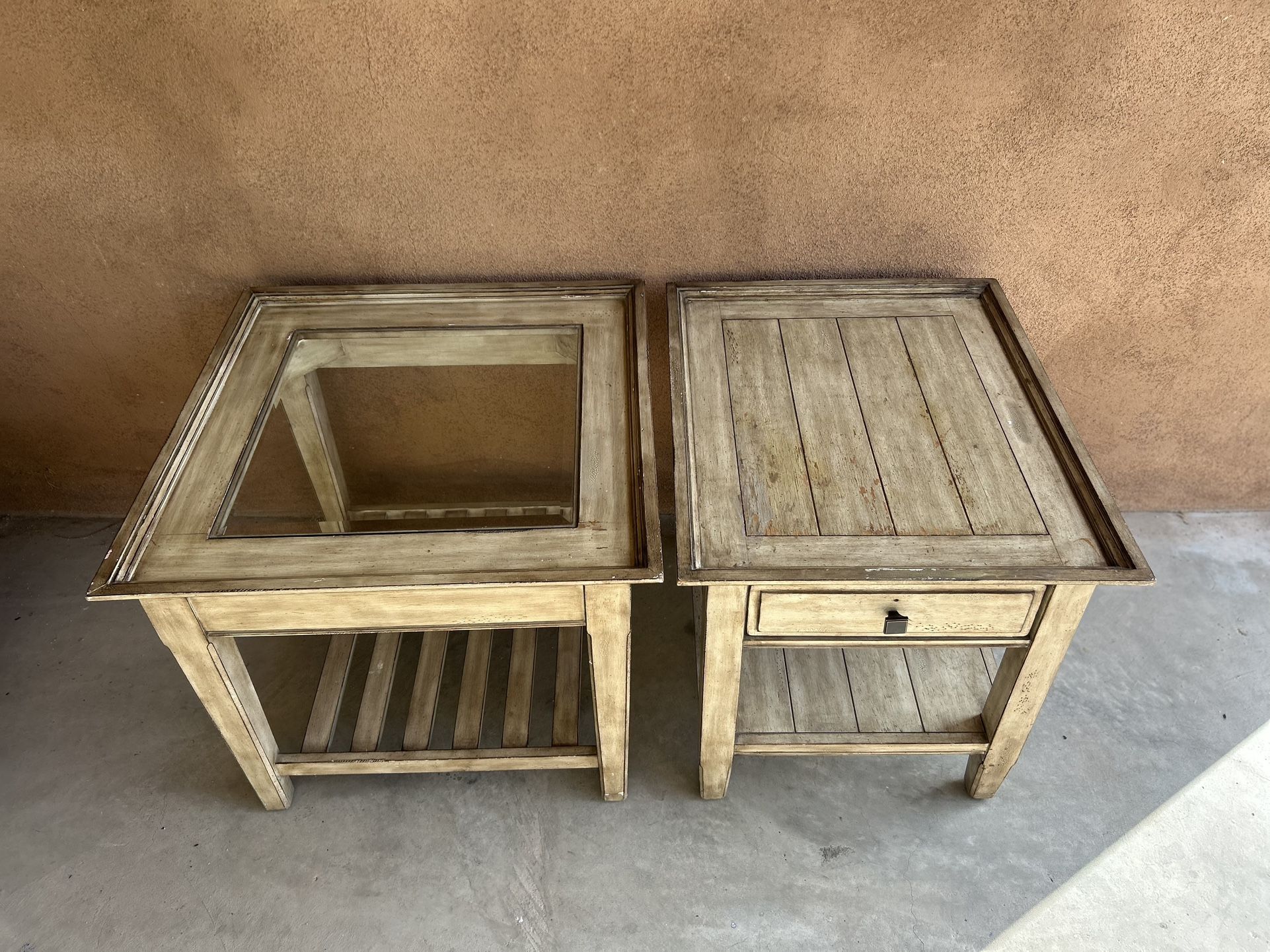 Rustic End Table Set