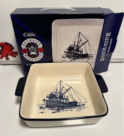 Cuisine Company Dockside 11” Square Ceramic Baking Dish – Nautical Design