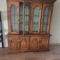 Hutch/China Cabinet  HxLxW  78.5” high  X  67” Long  X  18” wide