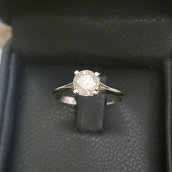 1 .00 CT  White Gold Round Brilliant Cut Natural Diamond Engagement Ring 