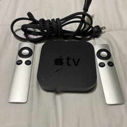 Two Apple TVs With Cable And Remotes 
