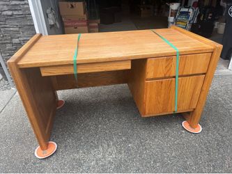 Solid Oak Executive Desk