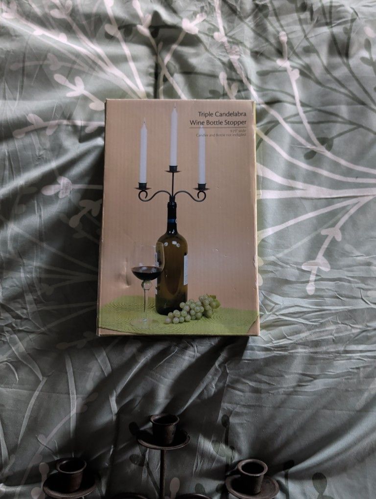 Triple Candelabra Wine Bottle Stopper