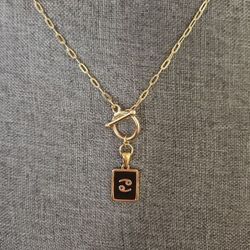 Gold Zodiac "Cancer" Toggle Necklace