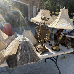Antique Lamp And Shades