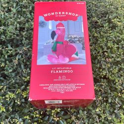 New In Box Lit Inflatable Flamingo