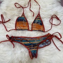 New small lace bikini y2k festival rave outfit boho lexotic dance wear raver    