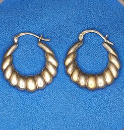 3.54 Grams Silver 925 Ribbed Earrings