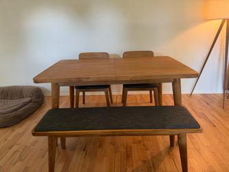 Castlery “Seb” Extendable Dining Set: Table, 2 Chairs, and Bench