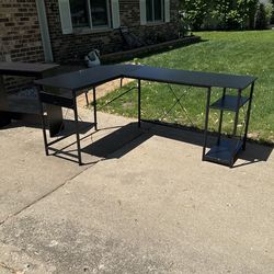 L Shaped Black Desk