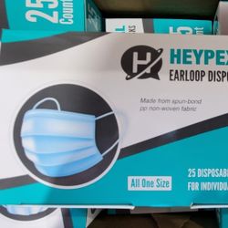 25pc Disposable Face Masks 3 Layer