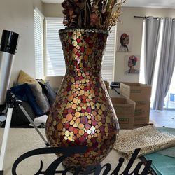 Red Crystal Vase